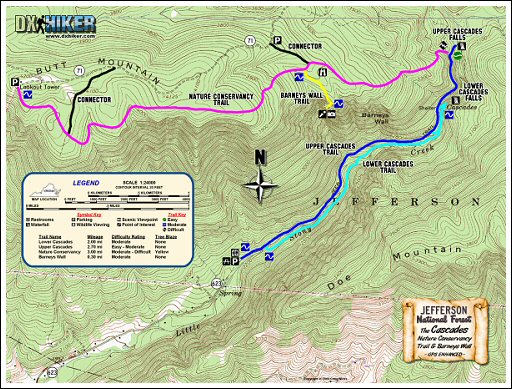 Exclusive! Detailed trail map of The Cascades & Barneys Wall