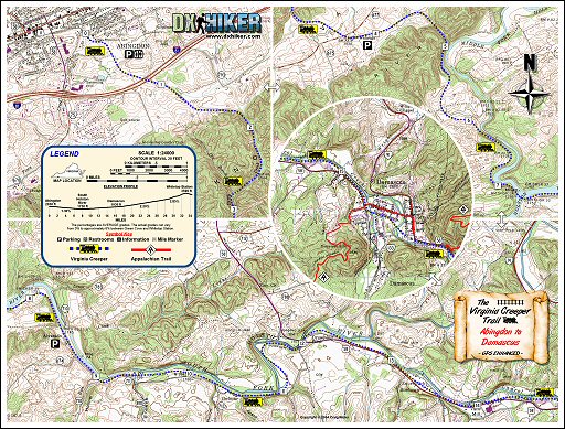Exclusive! Detailed maps of the Virginia Creeper Trail